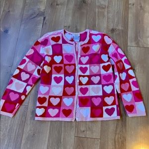 Talbots vintage hearts cotton sweater